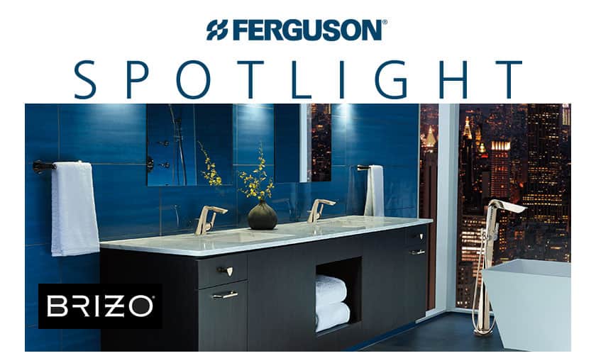 Brizo Sotria bathroom faucet collection on display at Ferguson Showroom 