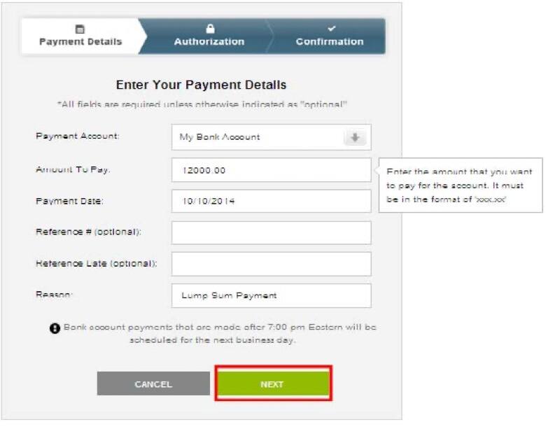 Enter payment details